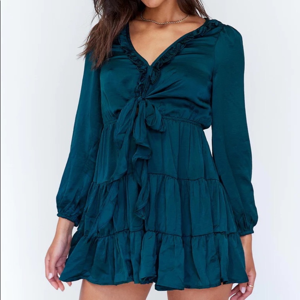 NWT Princess Polly Randi Mini Dress in Teal - Size 4